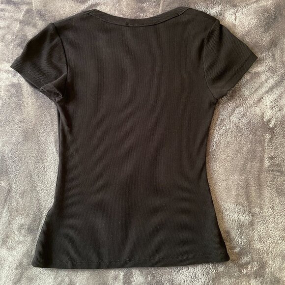 Dynamite Scoopneck Ribbed Tee (x2) White and Black size Small - Picture 6 of 7